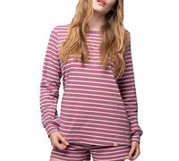 greenjama Damen Langarm-Shirt Ringel, GOTS-zertifiziert Grape 38