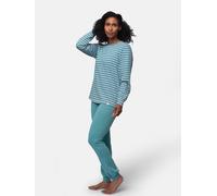 greenjama Damen Langarm-Shirt Ringel, GOTS-zertifiziert Topaz 38