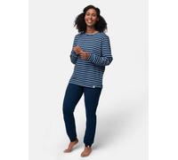 greenjama Damen Langarm-Shirt Ringel, GOTS-zertifiziert Ultramarin 44