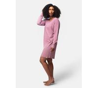 greenjama Damen Sleepshirt Ringel, GOTS-zertifiziert Grape (Rosa) 38