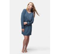 greenjama Damen Sleepshirt Ringel, GOTS-zertifiziert Ultramarin (Blau) 44