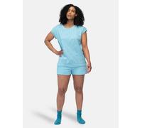 greenjama Damen T-Shirt Slub Jersey mit Druck, aus Bio Baumwolle und GOTS zertifiziert Lagoon/Blau 42