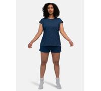 greenjama Damen T-Shirt Slub Jersey mit Druck, aus Bio Baumwolle und GOTS zertifiziert Ultramarine/Blau 40