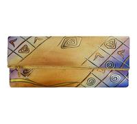 Greenland Art + Craft Clutch Tasche I Leder 30 cm bunt (8018-01)