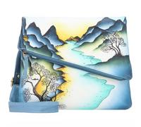 Greenland Nature Art+Craft Umhängetasche Leder 28 cm handbemalt (8329) mehrfarbig