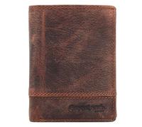 Geldbörse GREENLAND NATURE "Classic" braun (dunkelbraun) Kleinlederwaren Geldbörsen Geldscheinklammern aus Leder mit schöner Ziernaht (557318-0)