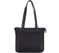 Greenland Nature Femi & Nine Schultertasche Leder 35 cm blau