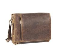 Messenger Bag GREENLAND NATURE Gr. B/H/T: 40 cm x 36 cm x 12 cm, braun (dunkelbraun) Damen Taschen Handtaschen mit praktischer Einteilung (94383039-0)