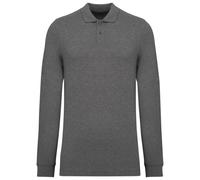 Greenspired Herren Piqué-Polohemd mit langen Ärmeln 180 g/m² XS - 4 XL Meliertes Grau M