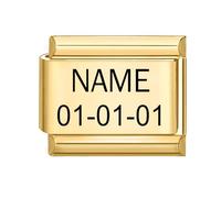 Greenyre Italian Charm Bracelet Gold,Personalised Italian Charms with Text,Customized Any Name Date Fits All 9mm Italienische Stil Charm Armbänder,Italian Style Charms für Damen Mädchen