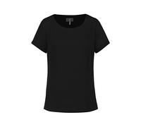 GREIFF Chiffon Damen Chiffon-Bluse Kurzarm Rundhals Regular Schwarz 54
