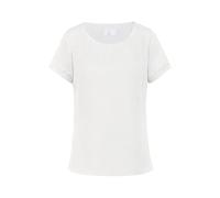 GREIFF Chiffon Damen Chiffon-Bluse Kurzarm Rundhals Regular Weiß 54