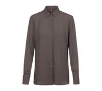 GREIFF Chiffon Damen Chiffon-Bluse Langarm Kent Regular Taupe 54