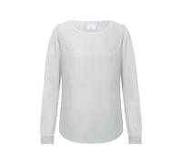 GREIFF Chiffon Damen Chiffon-Bluse Langarm Rundhals Regular Silbergrau 38