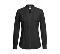 GREIFF Größe 36 Gastro Moda Service Damen Bluse Langarm Regular Fit Schwarz Stehkragen V-Ausschnitt Modell 6572 1122