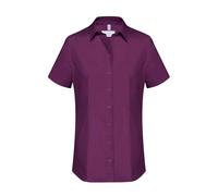 GREIFF Größe 36 Corporate Wear Basic Damen Bluse Halbarm Regular Fit Brombeere Modell 6516