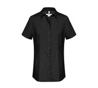 Greiff Größe 44 Corporate Wear Basic Damen Bluse Halbarm Regular Fit Schwarz Modell 6516