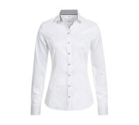 GREIFF Corporate Bluse Premium Damen Oeko TEX® Slim Weiß/Grau 36