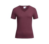 GREIFF Corporate Wear Shirts Damen T-Shirt Kurzarm V-Ausschnitt Regular Fit Baumwollmix Stretch Oeko TEX® Burgund Rot XXL