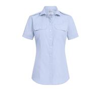 GREIFF Corporate Wear Simple Damen Pilotbluse Kurzarm New-Kentkragen Regular Fit Baumwollmix Oeko TEX® Pflegeleicht Hellblau 48
