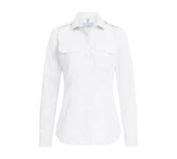 GREIFF Corporate Wear Simple Damen Pilotbluse Langarm New-Kentkragen Regular Fit Baumwollmix Oeko TEX® Pflegeleicht Weiß 42
