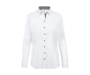 GREIFF Damen-Bluse 1/1 RF Modern 37.5 Kleidergröße 46; weiß/grau