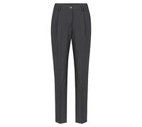 GREIFF Damen-Hose Bundfalte RF Premium Regular Fit, hohe Leibhöhe, Bundfalte mit schmalem Beinverlauf, Knöchellang, 2 Seitentaschen, Vorderhosenfutter, Fußweite 34 cm, Farbe: Anthrazit, Größe 52