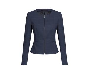 GREIFF Damen-Kurzblazer SF Modern 37.5 Pinpoint mit Reißverschluss Kleidergröße 38; dunkelblau