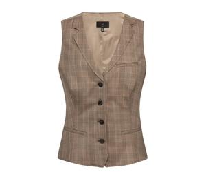 Greiff Damen Weste Glencheck Regular Fit Beige XL