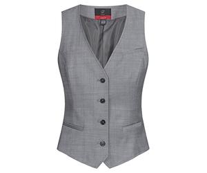 GREIFF Damen-Weste RF Modern 37.5 Regular Fit, 4-Knopf, 2 Leistentaschen, 1 Brustleistentasche, AMF-Handstich, Kurze Seitenschlitze, Stoffrücken, Farbe: Hellgrau, Größe: 46