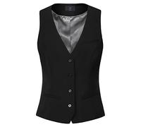 GREIFF Damen-Weste RF Premium Regular Fit, 4-Knopf, 2 Leistentaschen, 1 Brustleistentasche, 1 Innentasche, Stoffrücken, Farbe: Schwarz, Größe: 52