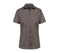GREIFF Essentials Basic Damen Bluse Kurzarm Kent Regular-Fit Taupe 44