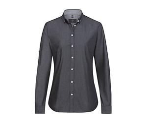 GREIFF Gastro-Moda Damen Bluse Langarm Button-Down Regular Anthrazit 52
