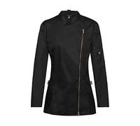GREIFF Gastro Moda Damen Cuisine Premium Kochjacke Reißverschluss Regular Fit Schwarz Modell 5419 Größe S