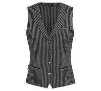 GREIFF GASTRO MODA Damen Kellner-Weste Regular Fit Schwarz gestreift L