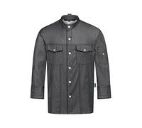 GREIFF Gastro Moda Herren Cuisine Kochjacke Jeansjackenstyle Regular Fit Denimoptik Grau Modell 5591 Größe L