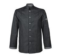 GREIFF Gastro Moda Herren Cuisine Premium Kochjacke Bikerstyle Denimlook Regular Fit Anthrazit Modell 55721 Größe M