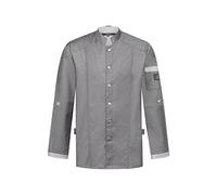 GREIFF Gastro Moda Herren Cuisine Premium Kochjacke Bikerstyle Denimlook Regular Fit Grau Modell 55721 Größe XL