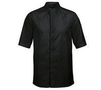GREIFF Gastro Moda Herren Cuisine Premium Kochjacke Kurzarm Regular-Fit Schwarz XXL