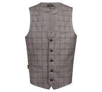 GREIFF GASTRO MODA Herren Kellner-Weste Regular-Fit Glencheck Taupe M