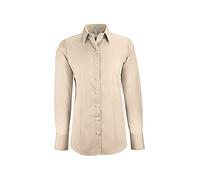Greiff Größe 34 Corporate Wear Basic Damen Bluse Langarm Regular Fit Beige Modell 6515