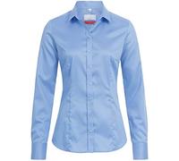 GREIFF Größe 38 Corporate Wear Premium Damen Bluse Lamgarm Slim Fit Mittelblau Modell 6560 1200