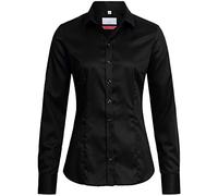 GREIFF Größe 38 Corporate Wear Premium Damen Bluse Lamgarm Slim Fit Schwarz Modell 6560 1200