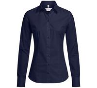 Greiff Größe 40 Corporate Wear Basic Damen Bluse Lamgarm Slim Fit Kent Kragen Marine Blau Modell 6510