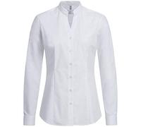 GREIFF Größe 40 Gastro Moda Service Damen Bluse Langarm Regular Fit Weiss Stehkragen V-Ausschnitt Modell 6572 1124