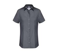 GREIFF Größe 44 Corporate Wear Basic Damen Bluse Halbarm Regular Fit Anthrazit Modell 6516