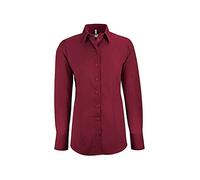 Greiff Größe 44 Corporate Wear Basic Damen Bluse Langarm Regular Fit Bordeaux Modell 6515