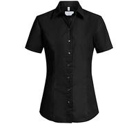 Greiff Größe 46 Corporate Wear Basic Damen Bluse Halbarm Regular Fit Schwarz Modell 6516