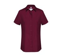 GREIFF Größe 48 Corporate Wear Basic Damen Bluse Halbarm Regular Fit Bordeaux Modell 6516