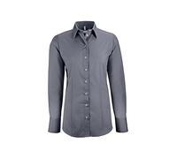 GREIFF Größe 50 Corporate Wear Basic Damen Bluse Langarm Regular Fit Anthrazit Modell 6515